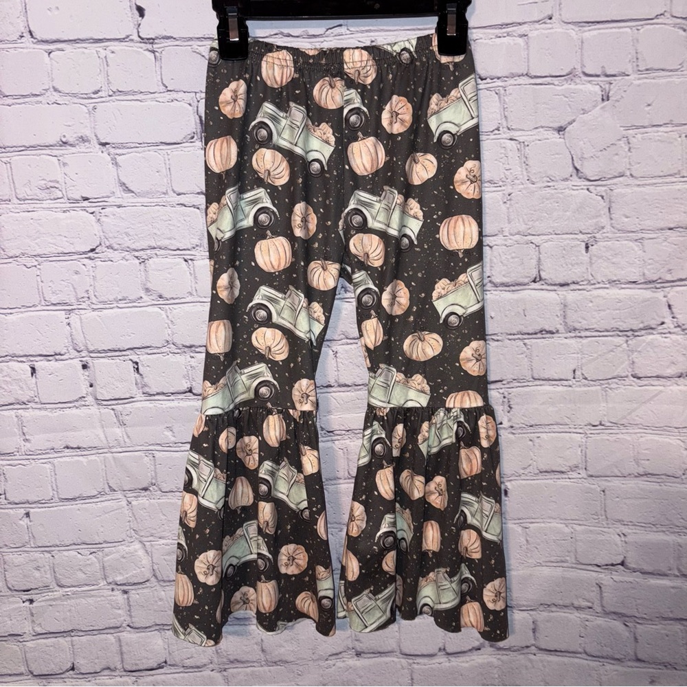 3/$20 Kids Flared Pumpkin Print Bottoms
